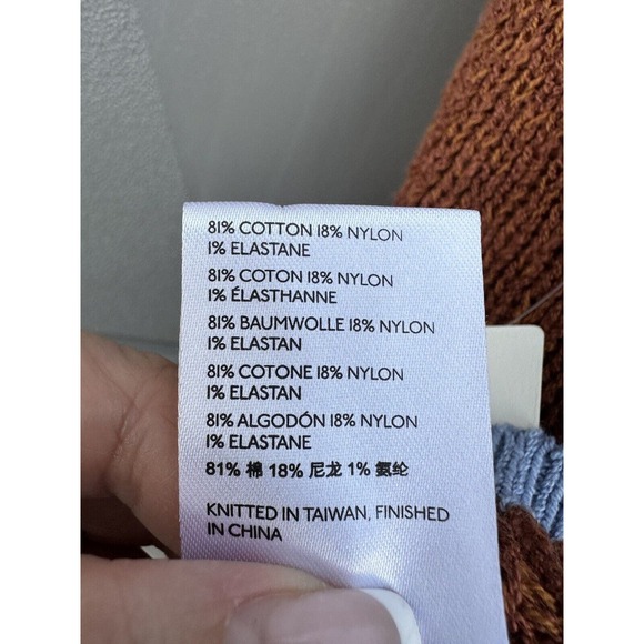 Anthropologie Pilcro Easy Breezy Knit Brown Blue Trim Cami Tank Top Women Sz M - Picture 13 of 15